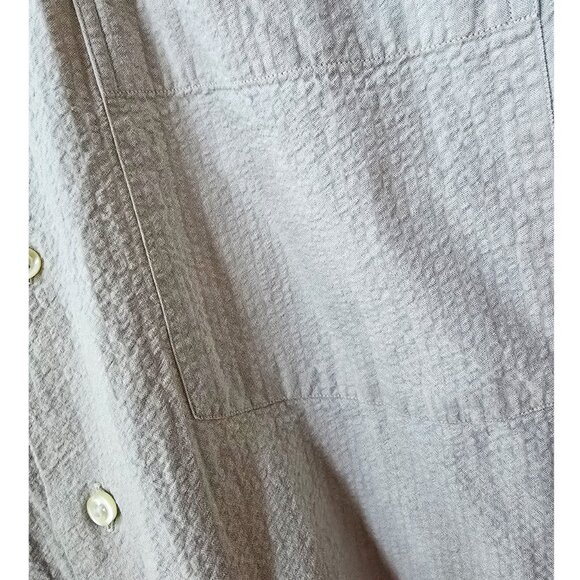 90's Barney's of New York Oversized Textured Striped Cotton Dress Shirt Medium M - Picture 3 of 5